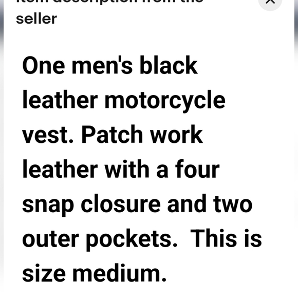 Diamond Plate Buffalo Genuine Leather Motorcycle Vest, sz 3X - Picture 10 of 10